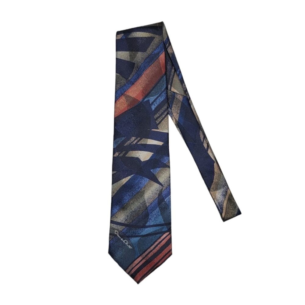 Vintage Oscar de La Renta Studio Men's Necktie Polyester & Silk Tie Made In USA